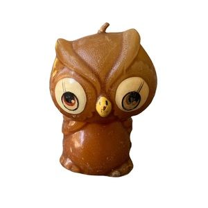 Vintage 1980s Figural Owl Candle 2.5 inches